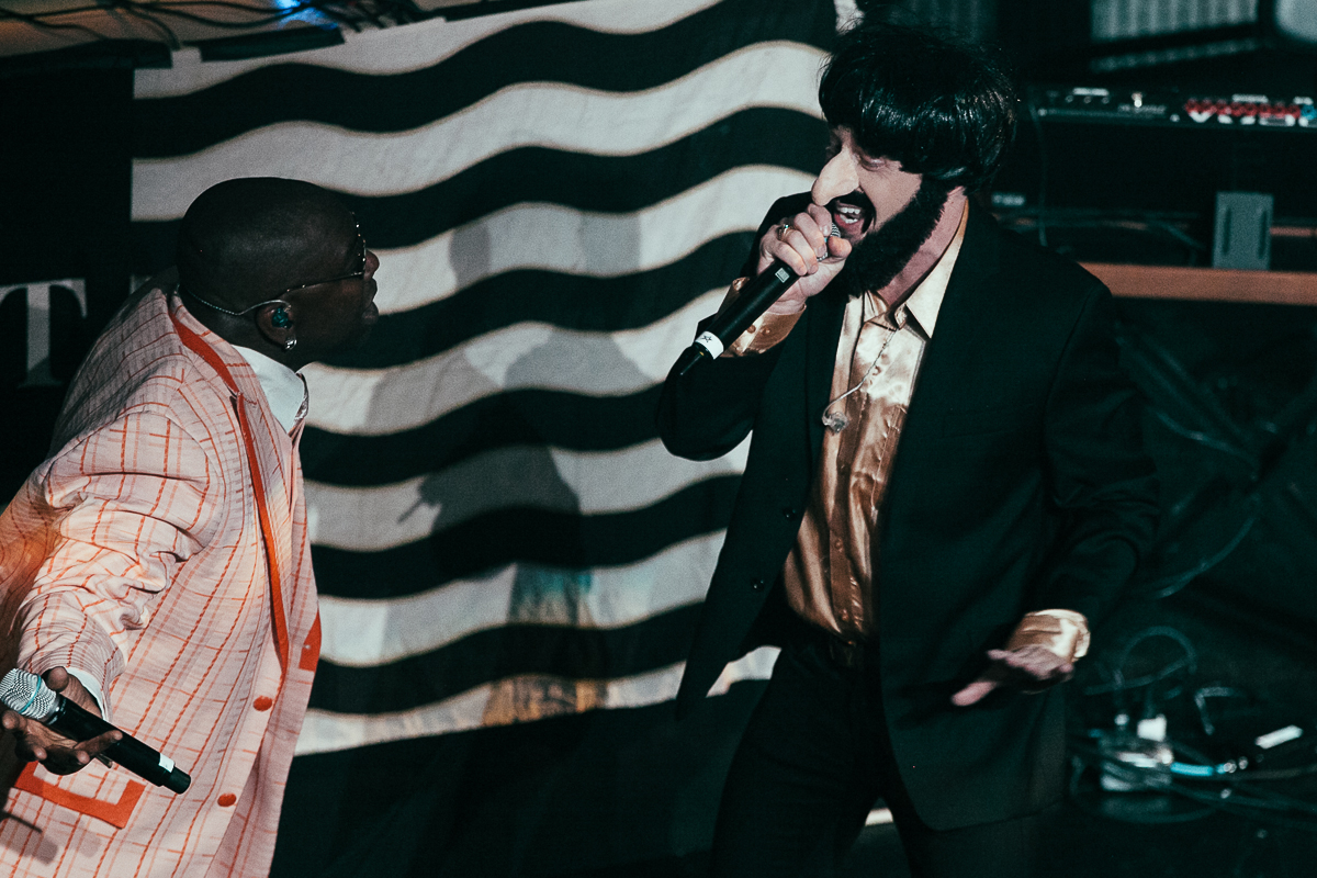 Macklemore and Ryan Lewis made a special appearance at EMP’s Vivid event for the new exhibition Spectacle. The new exhibit is all about music videos so in the spirit Macklemore and Ryan Lewis performed their award winning Thrift Shop and Can’t Hold Us to a screaming crowd. May 16th 2014. (Joshua Lewis / Seattle Refined)