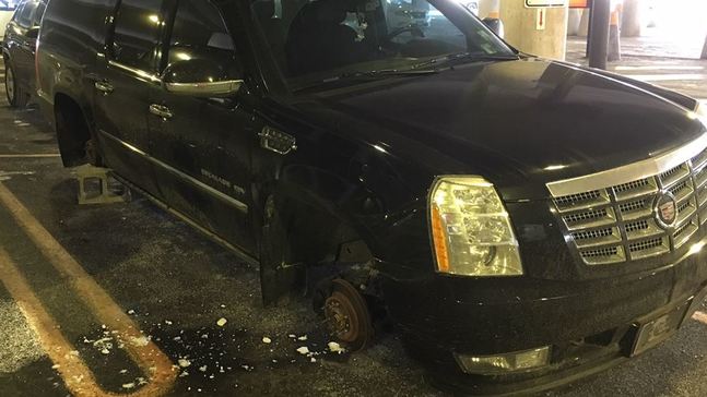 Tires, rims stolen from vehicle in ROC Airport parking lot