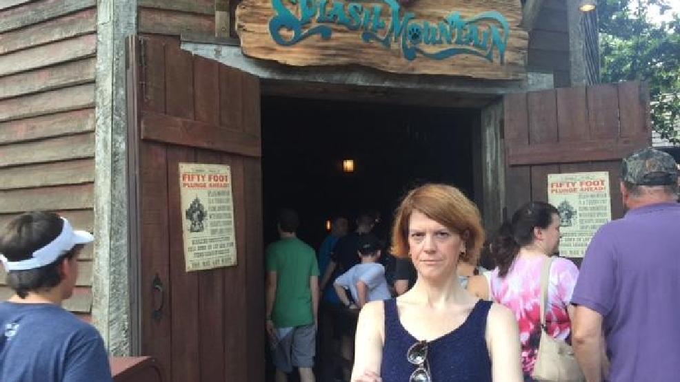 "Angry Splash Mountain Lady" is happy now! Joined by husband on her