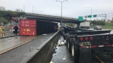 1 dead as semi truck smashes I-5 Jersey barrier in Tacoma