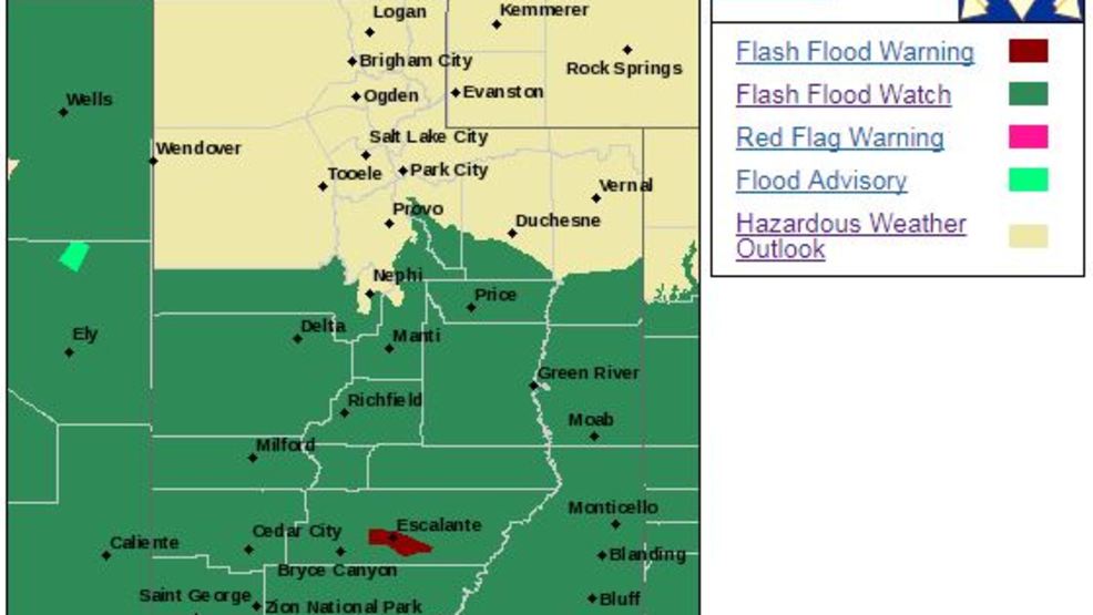 Moisture moves into Utah, flash flood watch issued KUTV