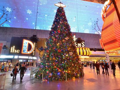 a christmas tree is shown on fremont street in downtown las vegas on tuesday dec - Las Vegas Christmas Decorations a christmas tree is shown on fremont street in downtown las vegas on tuesday dec - Las Vegas Christmas Decorations