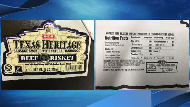 Sausage sold at H-E-B recalled due to unlisted ingredient